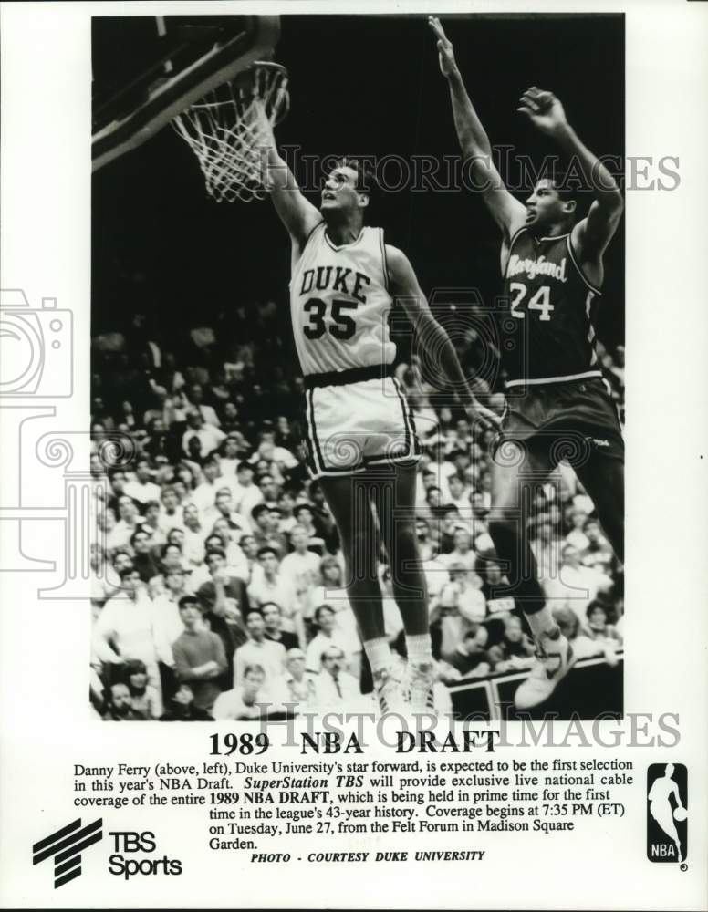 Press Photo Duke University basketball star Danny Ferry vs. Maryland - hps22042- Historic Images
