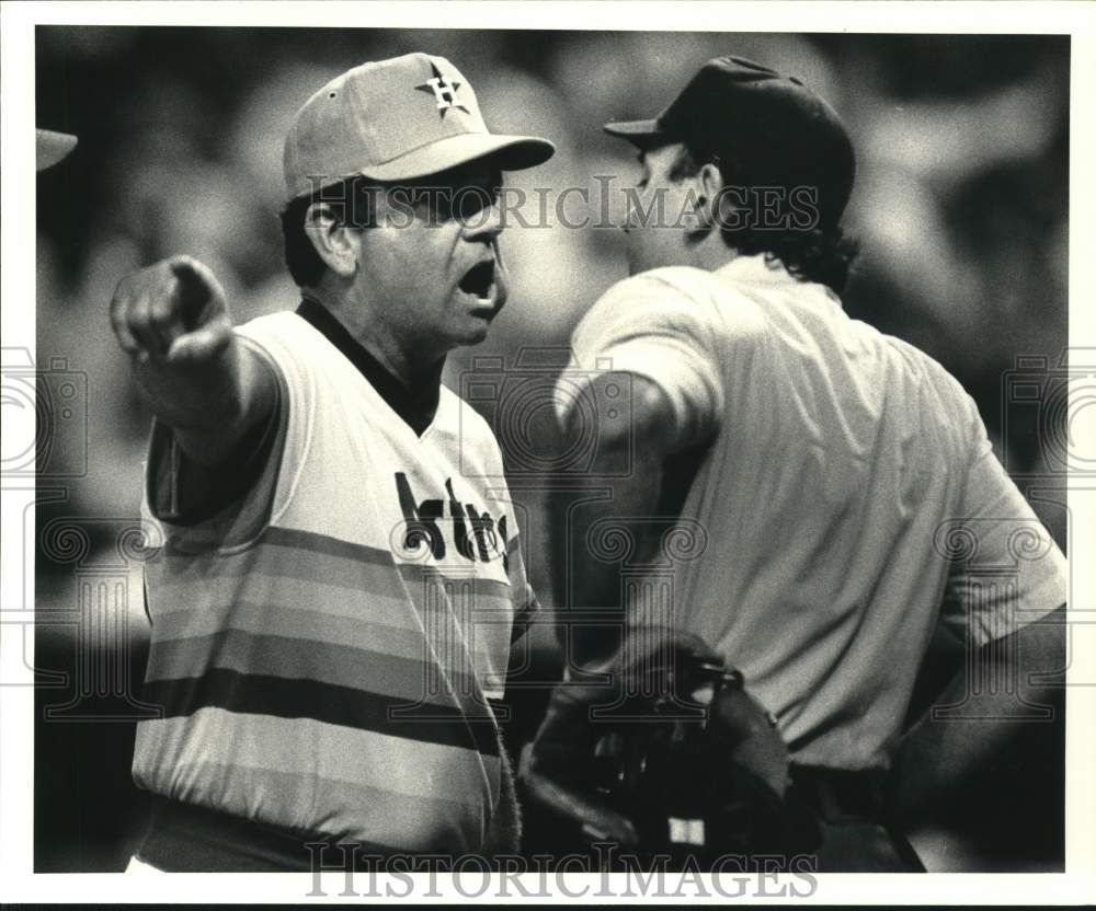 1982 Press Photo Houston Astros Manager Don Leppert &amp; Umpire Randy Marsh Argue- Historic Images