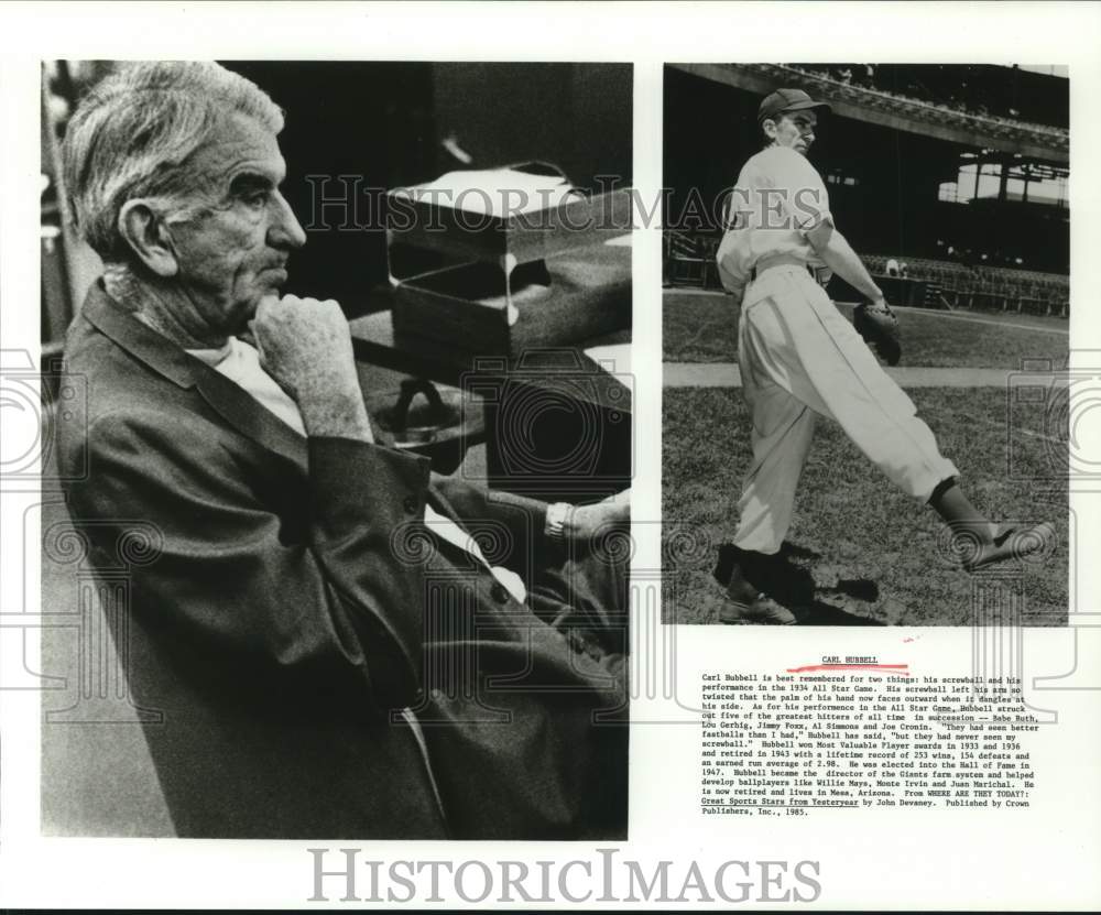 1985 Press Photo Baseball great Carl Hubbell - hps22784- Historic Images