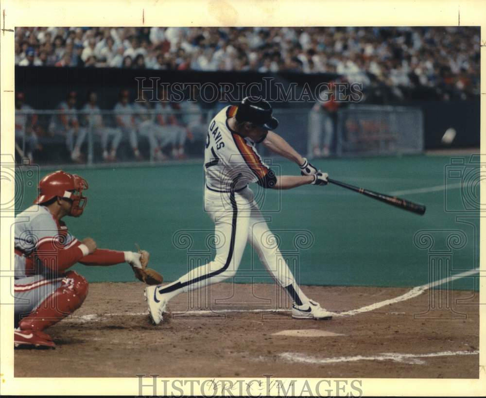 1988 Press Photo Houston Astros batter Glenn Davis hits home run vs. Reds- Historic Images