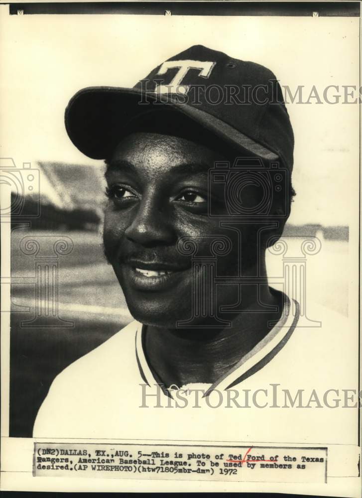 1972 Press Photo Texas Rangers Baseball Player Ted Ford, Dallas - hps23470- Historic Images