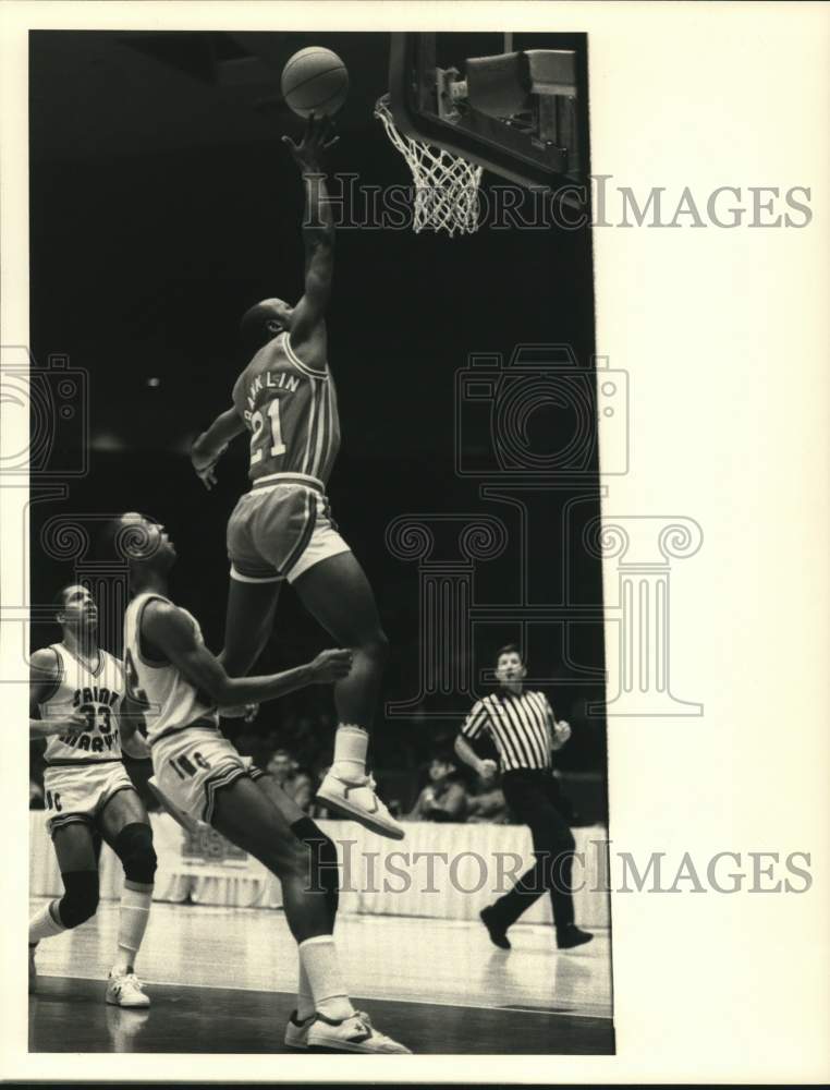 Press Photo University of Houston Basketball Player Alvin Franklin Shoots Layup- Historic Images