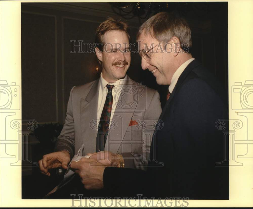 1989 Press Photo Houston Astros manager Bill Wood and Glenn Davis - hps24213- Historic Images