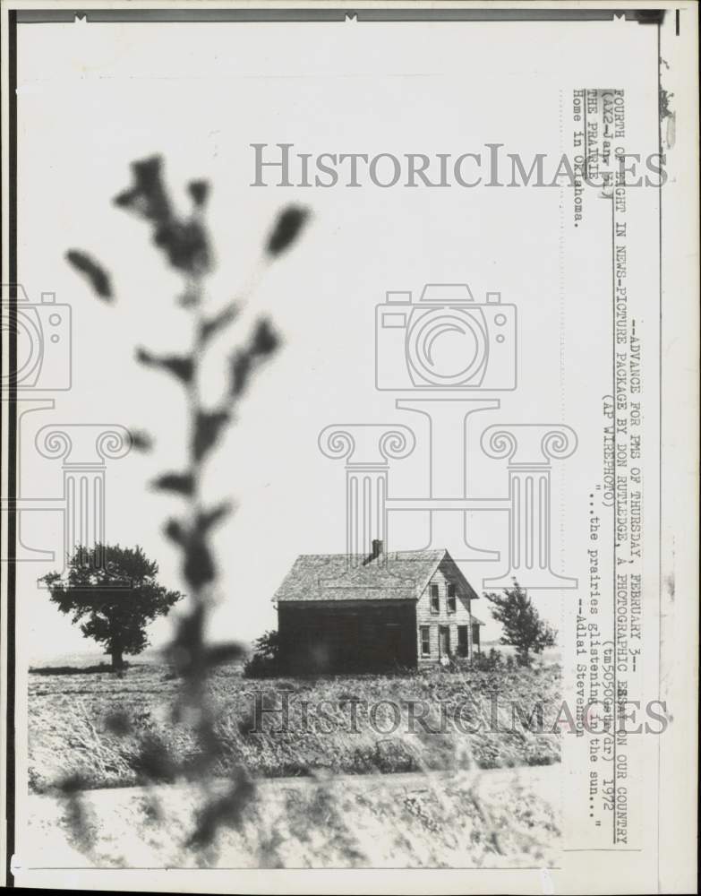 1972 Press Photo Prairie home in Oklahoma. - hpw18073- Historic Images