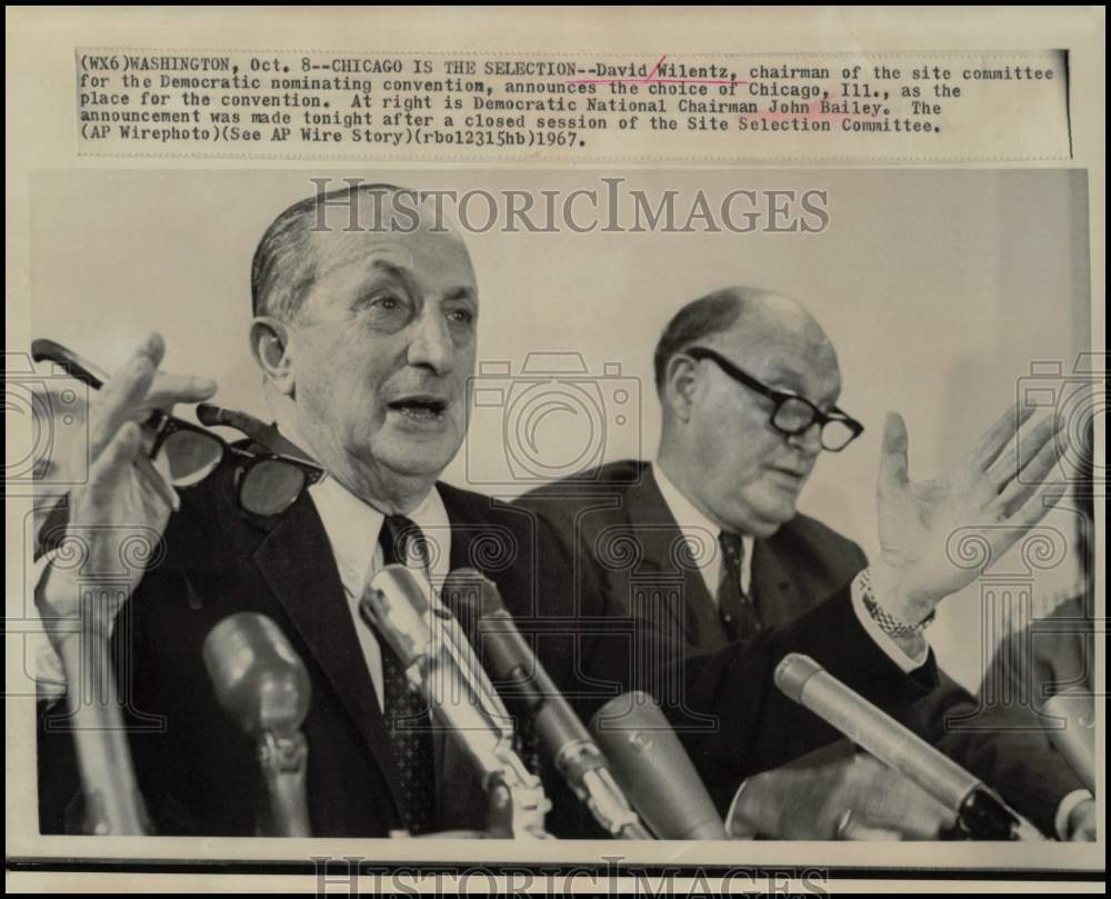 1967 Press Photo David Wilentz and John Bailey, site selection committee members- Historic Images