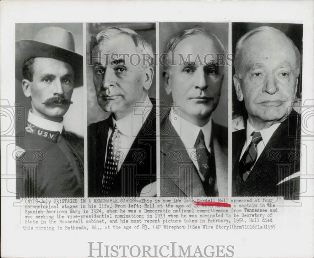 1924 Press Photo Cordell Hull shown in stages of career. - hpw29288- Historic Images