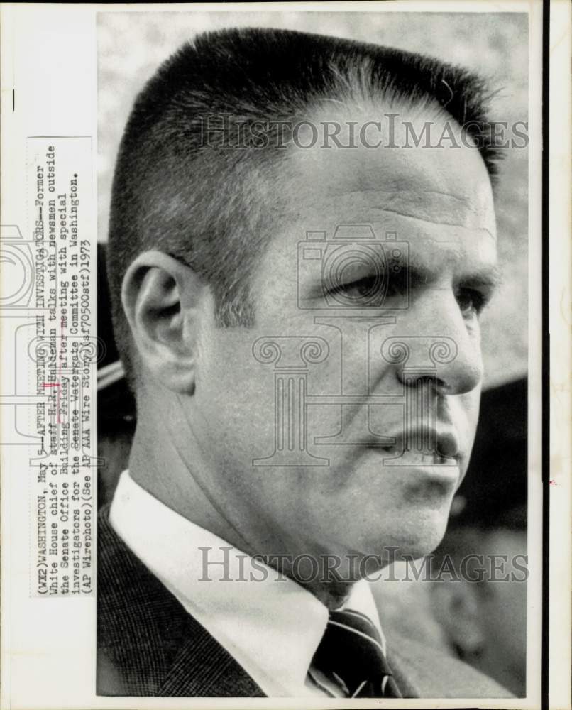 1973 Press Photo Former White House chief of staff H.R. Haldeman, Washington- Historic Images