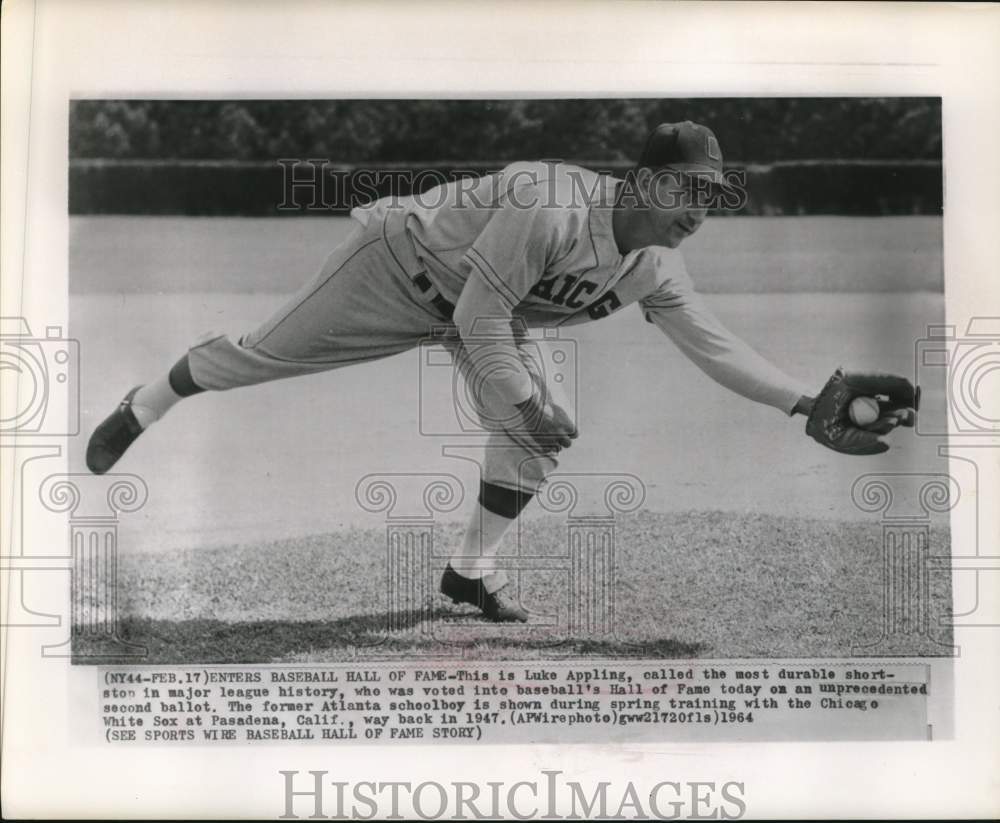 1947 Press Photo Luke Appling at Chicago White Sox Baseball Training in Pasadena- Historic Images