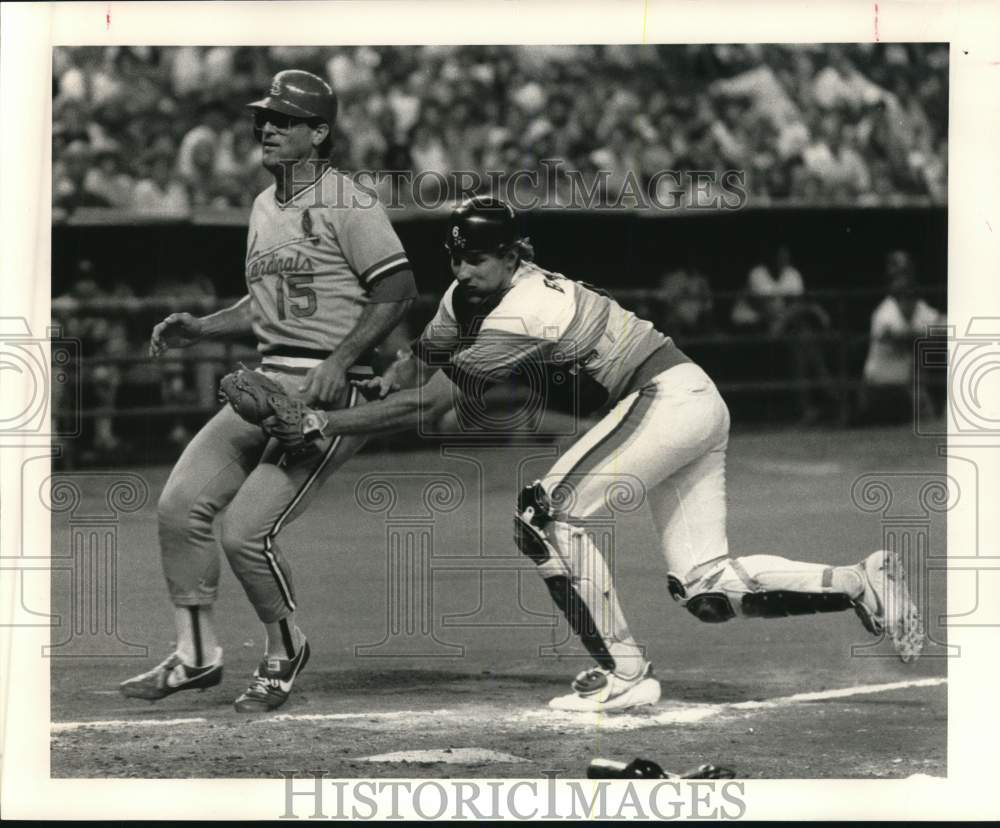 1984 Press Photo Houston Astros Baseball Catcher Mark Bailey &amp; Darrell Porter- Historic Images