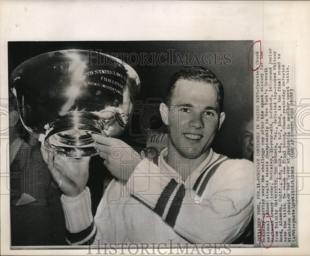 1962 Press Photo Chuck McKinley, Tennis Championship Winner in New York- Historic Images