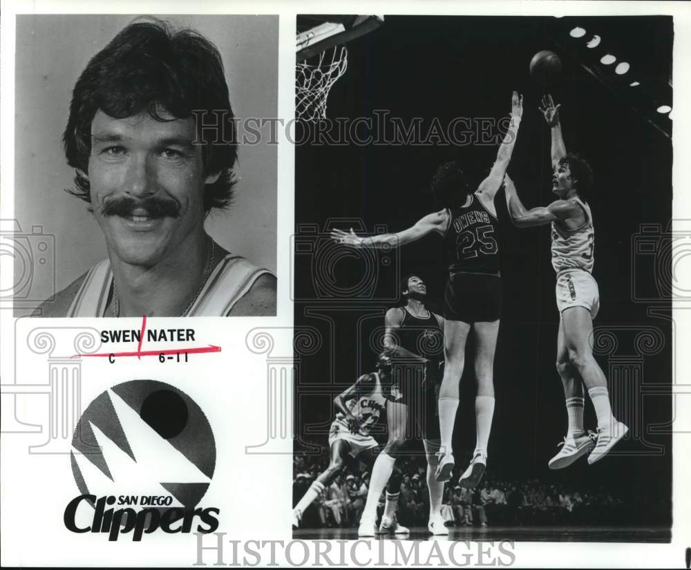 Press Photo Swen Nater, San Diego Clippers Basketball Center - hpx00634- Historic Images