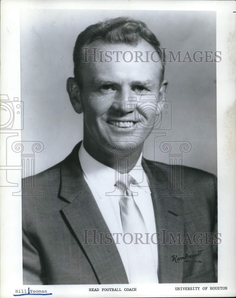 1970 Press Photo Bill Yeoman, Head Football Coach, University of Houston- Historic Images