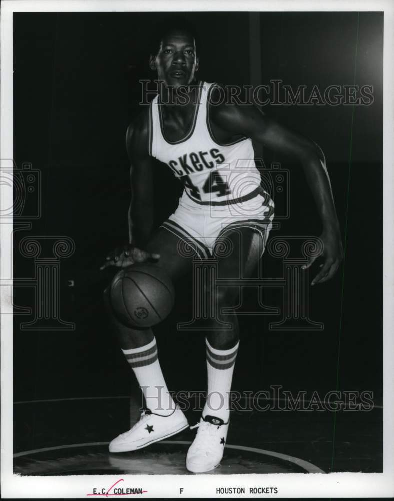 1973 Press Photo Houston Rockets Basketball Forward, E.C. Coleman - hpx01142- Historic Images