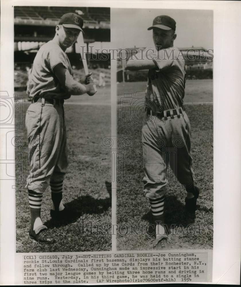 1954 Press Photo Joe Cunningham, St. Louis Cardinals Baseball Rookie - hpx01242- Historic Images