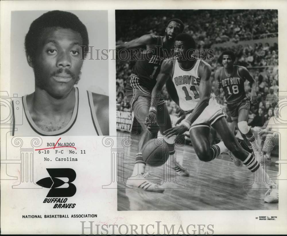 1975 Press Photo Bob McAdoo, Buffalo Braves Basketball Forward-Center- Historic Images