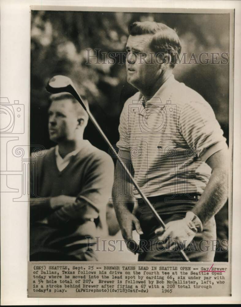 1965 Press Photo Gay Brewer, Golfer at Seattle Open Tournament - hpx01533- Historic Images