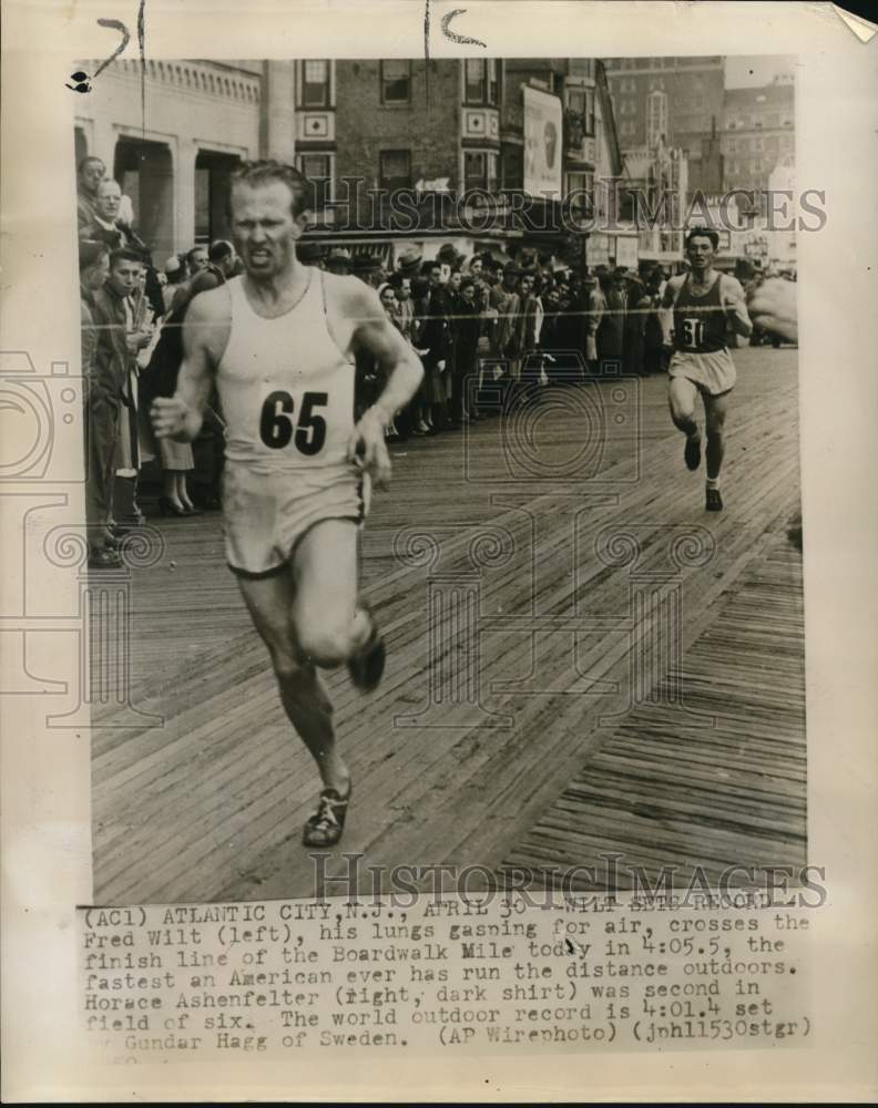 1958 Press Photo Fred Wilt wins Boardwalk Mile with Horace Ashenfelter behind- Historic Images