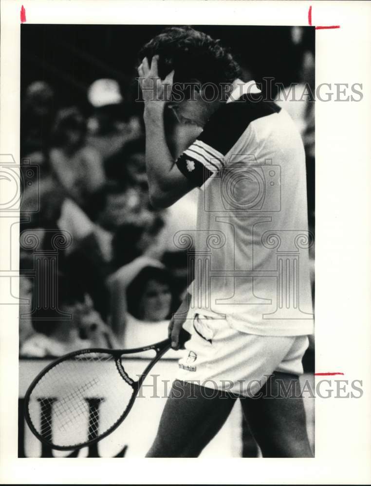 1986 Press Photo Tennis Player Mats Wilander loses game at River Oaks Finals- Historic Images