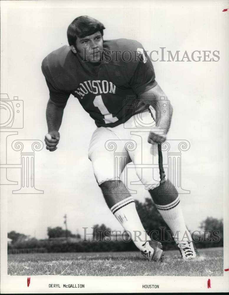 1973 Press Photo Deryl McGallion, University of Houston Football Linebacker- Historic Images