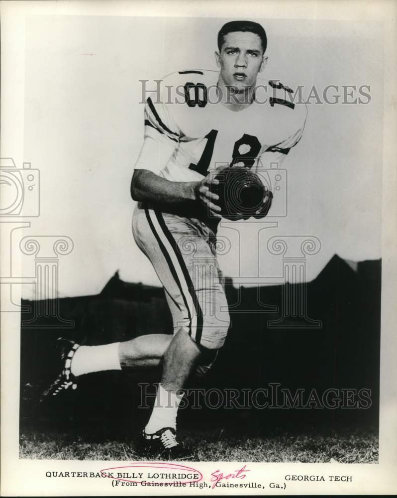 1962 Press Photo Georgia Tech Football Quarterback Billy Lothridge - hpx02348- Historic Images