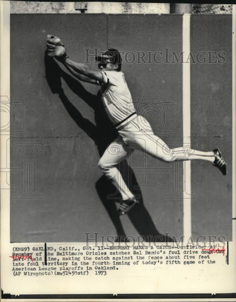 1973 Press Photo Al Brumbry, Baltimore Orioles Baseball Outfielder, World Series- Historic Images