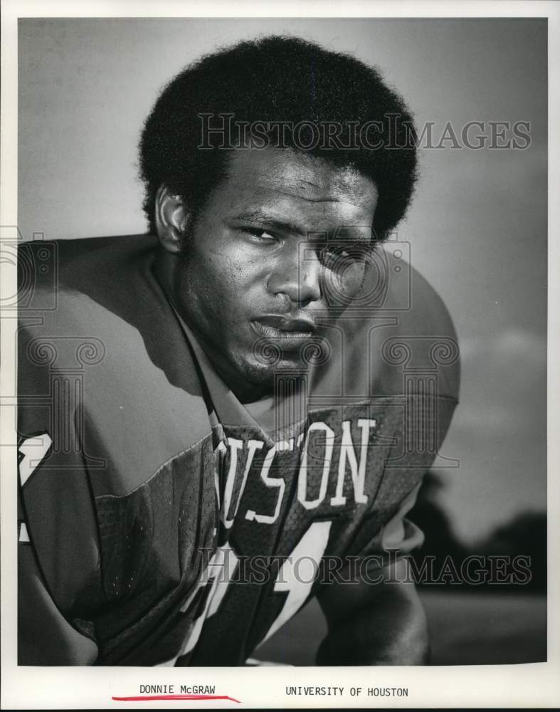 1975 Press Photo Donnie McGraw, University of Houston Football - hpx02692- Historic Images