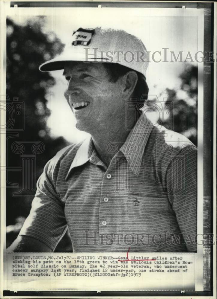 1973 Press Photo Golfer Gene Littler, St. Louis Children's Hospital Golf Classic- Historic Images