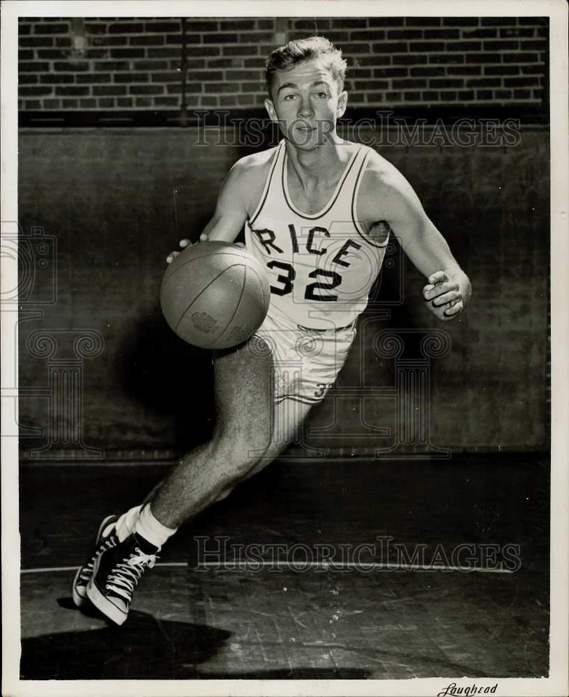 1958 Press Photo Charlie Tighe, basketball player for Rice University- Historic Images