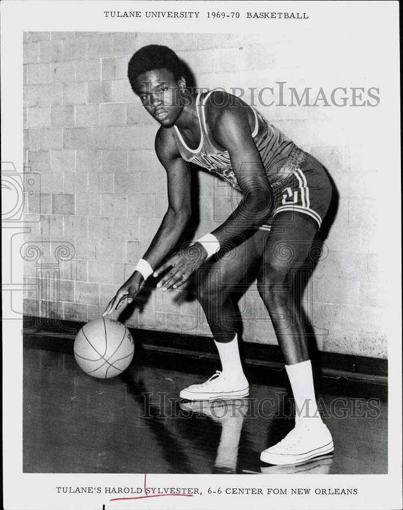 1970 Press Photo Tulane University basketball player, Harold Sylvester from N.O.- Historic Images