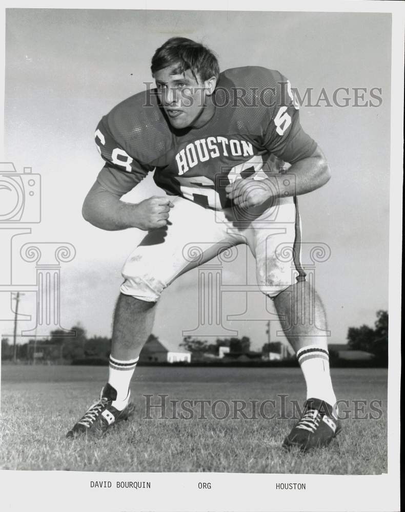 1970 Press Photo David Bourquin, University of Houston football team guard- Historic Images