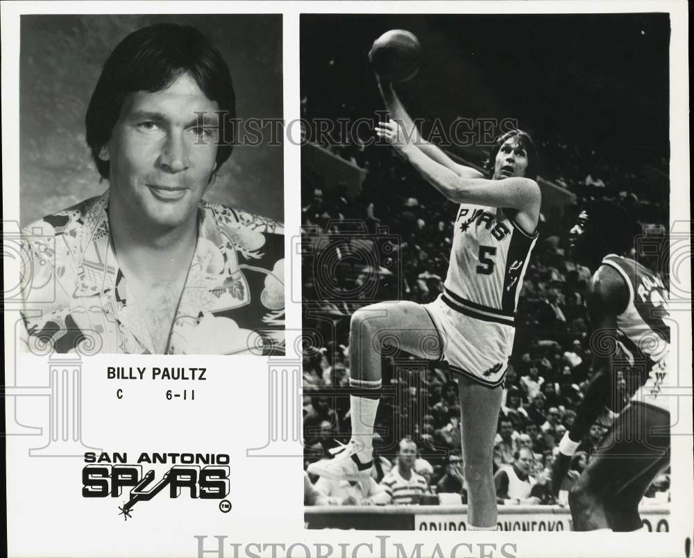 1980 Press Photo San Antonio Spurs basketball player Billy Paultz - hpx04612- Historic Images