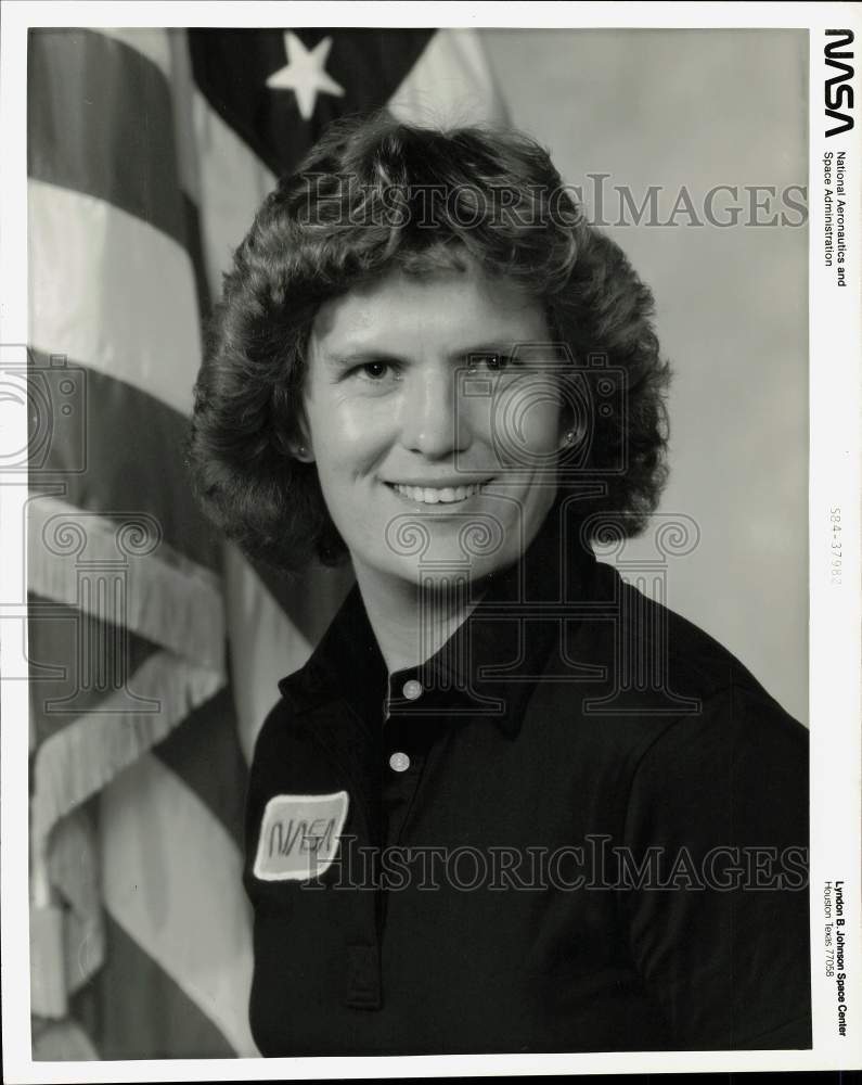 1984 Press Photo Mission Specialist Kathryn Sullivan at Space Center in Houston- Historic Images