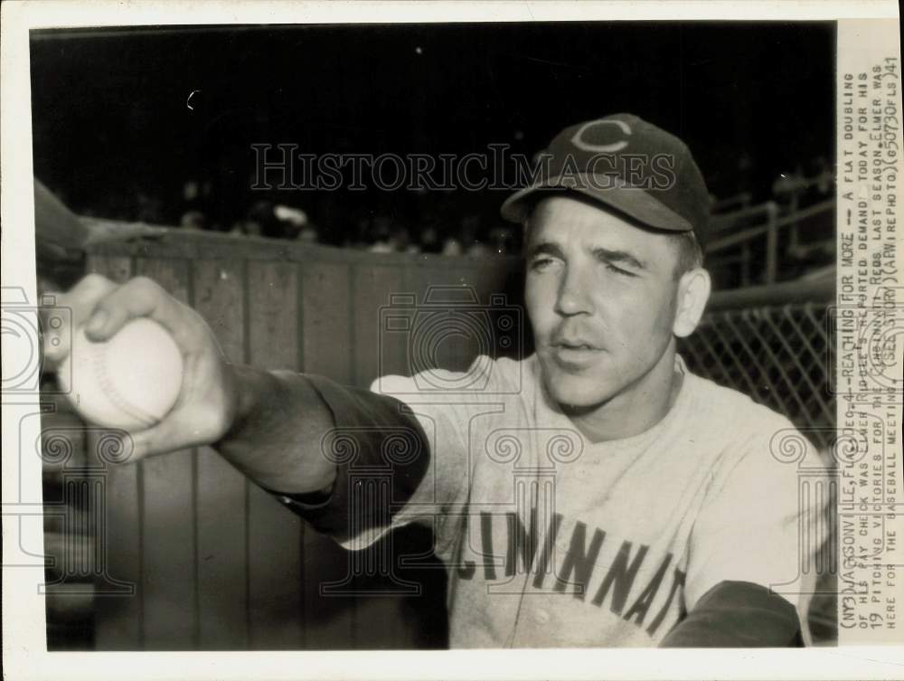 1941 Press Photo Pitcher Elmer Riddle of the Cincinnati Reds baseball team- Historic Images