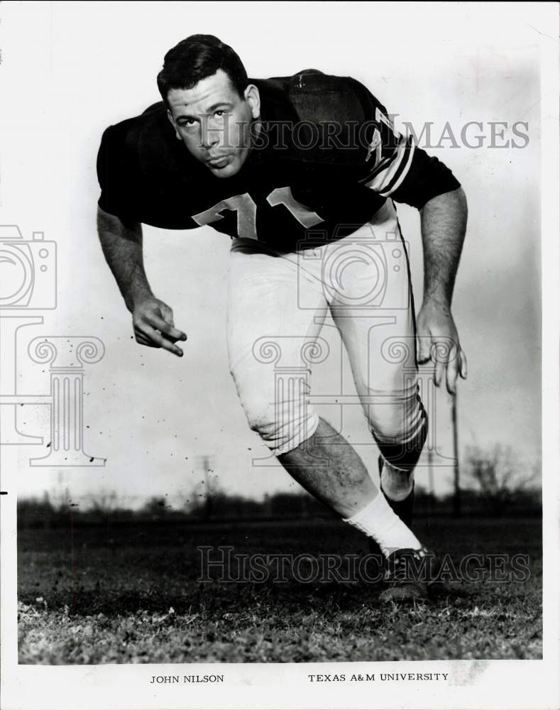 1965 Press Photo Texas A&amp;M University football player John Nilson - hpx05630- Historic Images