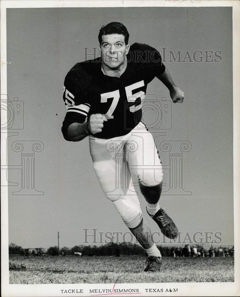 1965 Press Photo Texas A&amp;M tackle Melvin Simmons - hpx05862- Historic Images