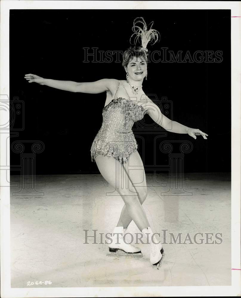 1960 Press Photo Skater Louisa Orwell performs in Ice Capades show - hpx06196- Historic Images