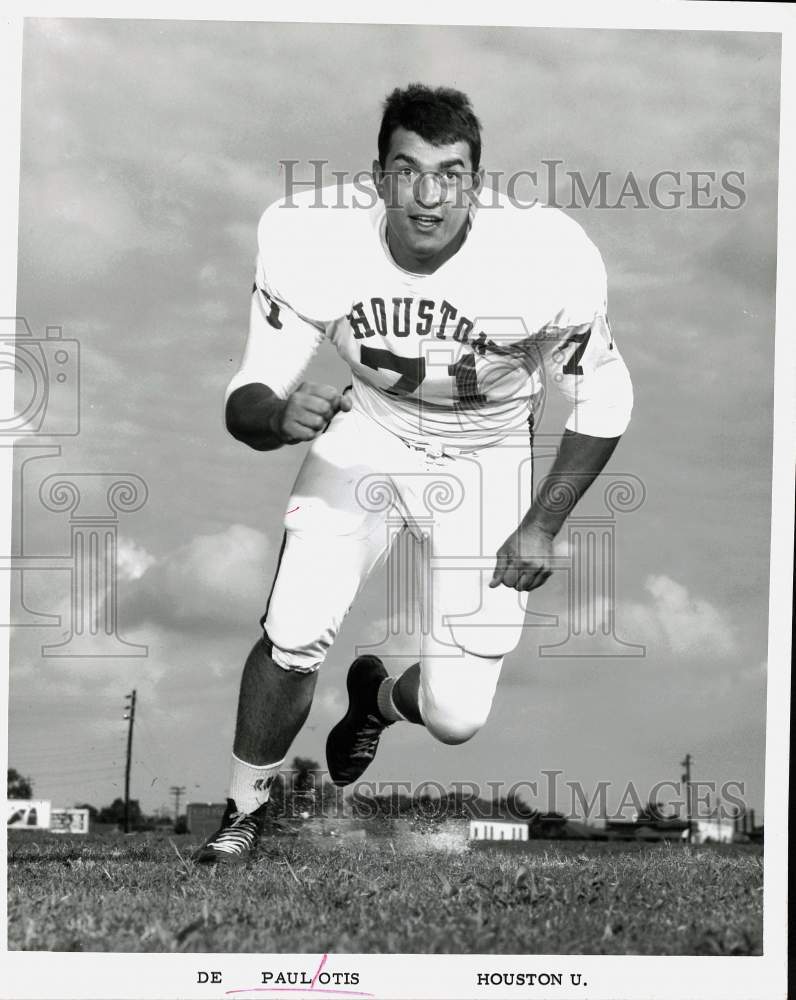 1966 Press Photo Houston University defensive end Paul Otis - hpx06199- Historic Images