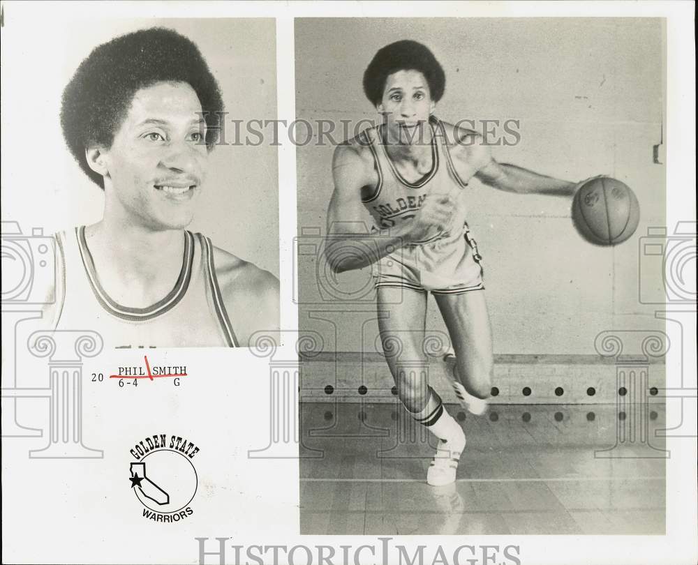 1975 Press Photo Phil Smith, player for Golden State Warriors basketball team- Historic Images