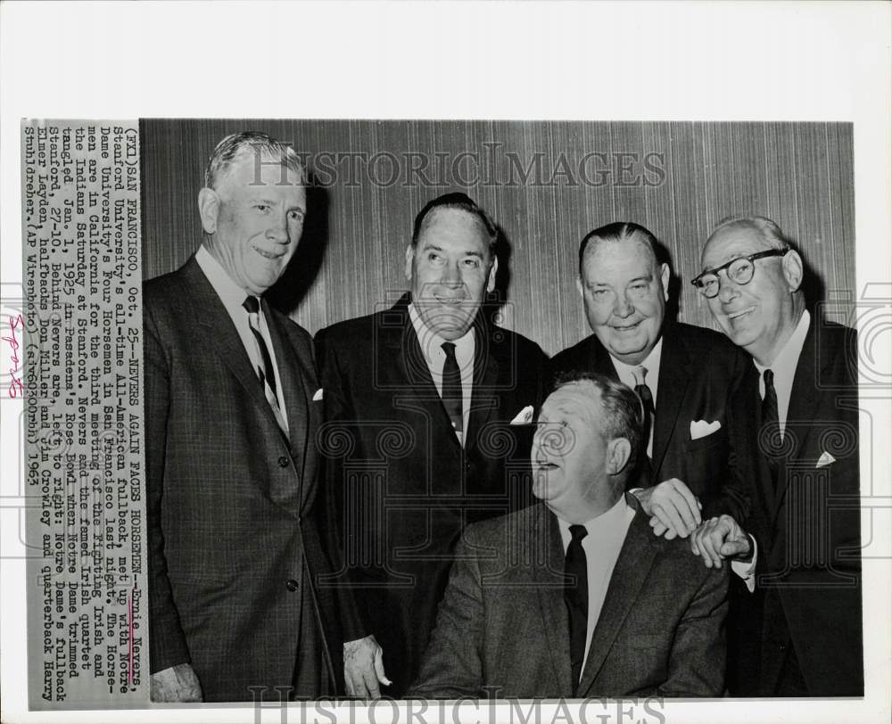 1963 Press Photo Ernie Nevers, fellow college football legends in San Francisco- Historic Images