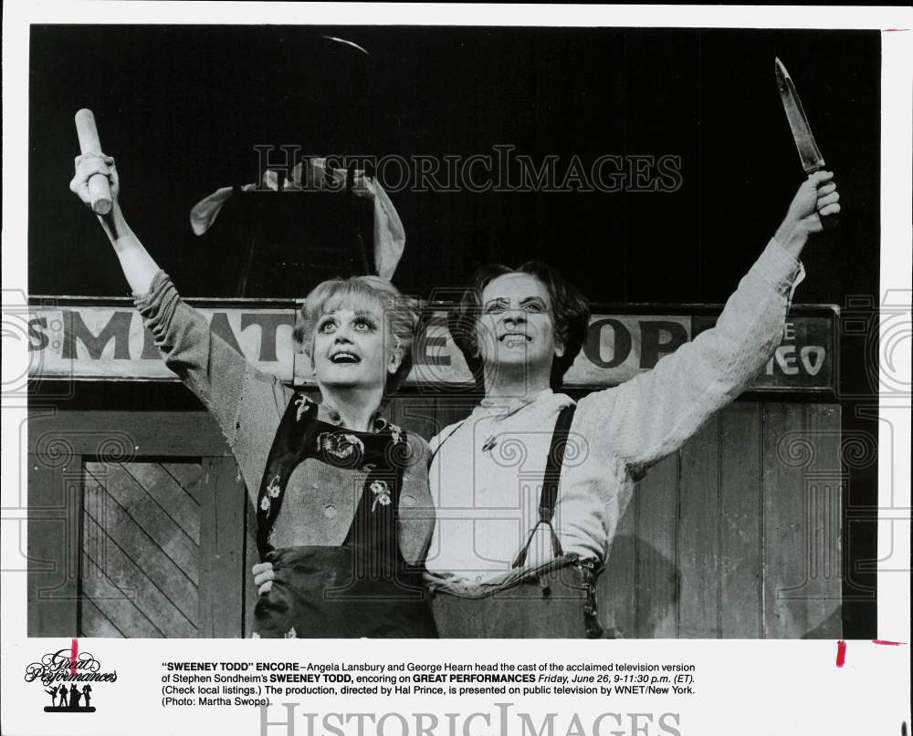 1987 Press Photo Angela Lansbury and George Hearn in the musical, &quot;Sweeney Todd&quot;- Historic Images