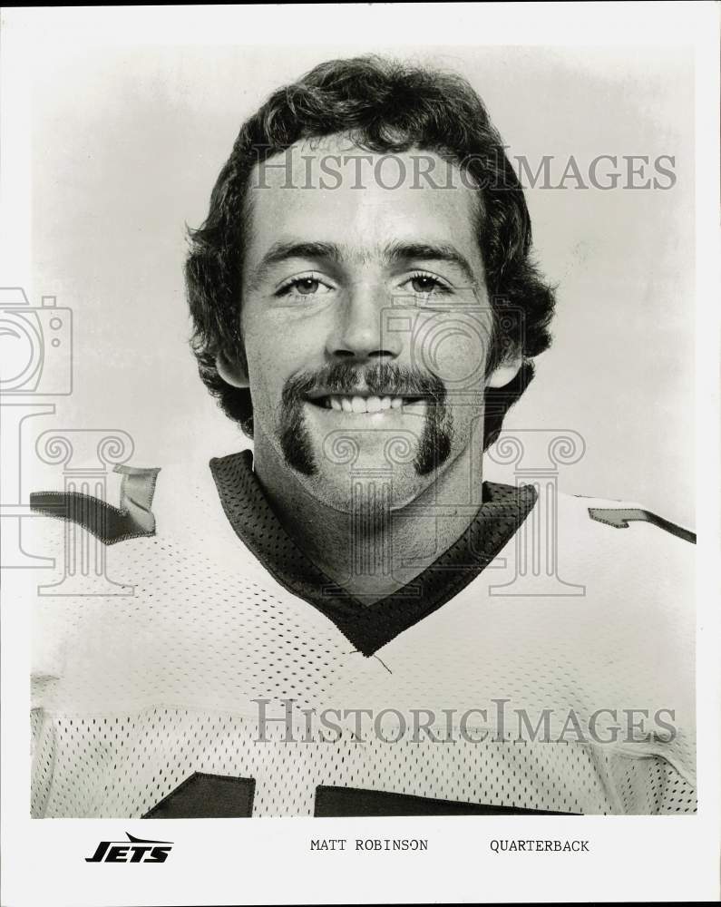 1981 Press Photo Quarterback for the New York Jets football team, Matt Robinson- Historic Images