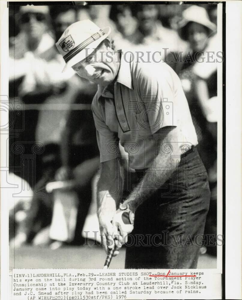 1976 Press Photo Golfer Don January at the Tournament Player Championships in FL- Historic Images