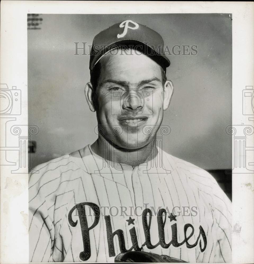 1955 Press Photo Pitcher for Philadelphia Phillies baseball team, Robin Roberts- Historic Images