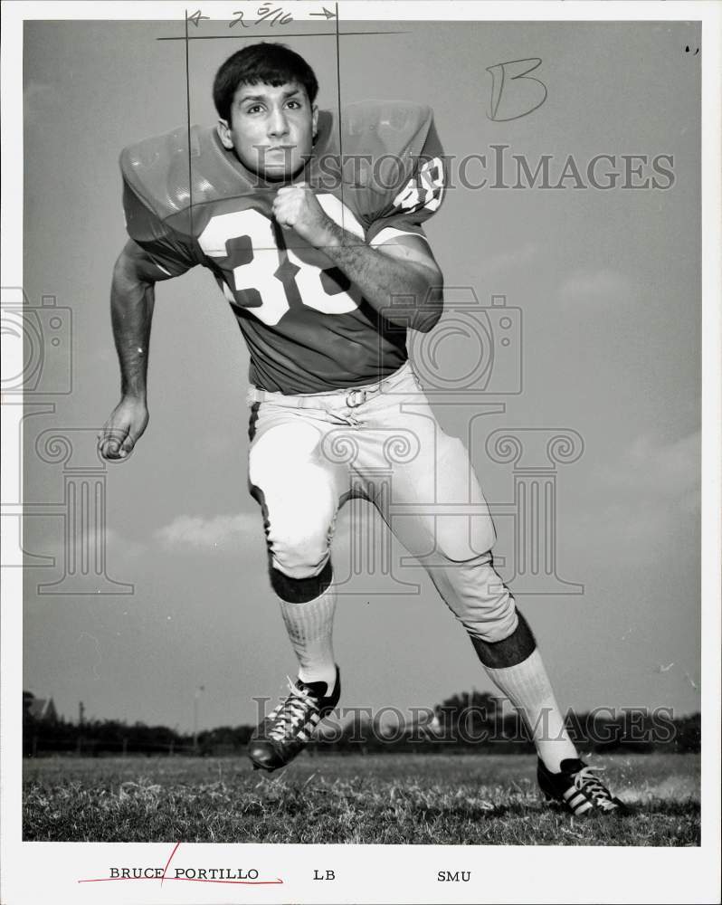 1968 Press Photo Bruce Portillo, linebacker for the SMU football team- Historic Images