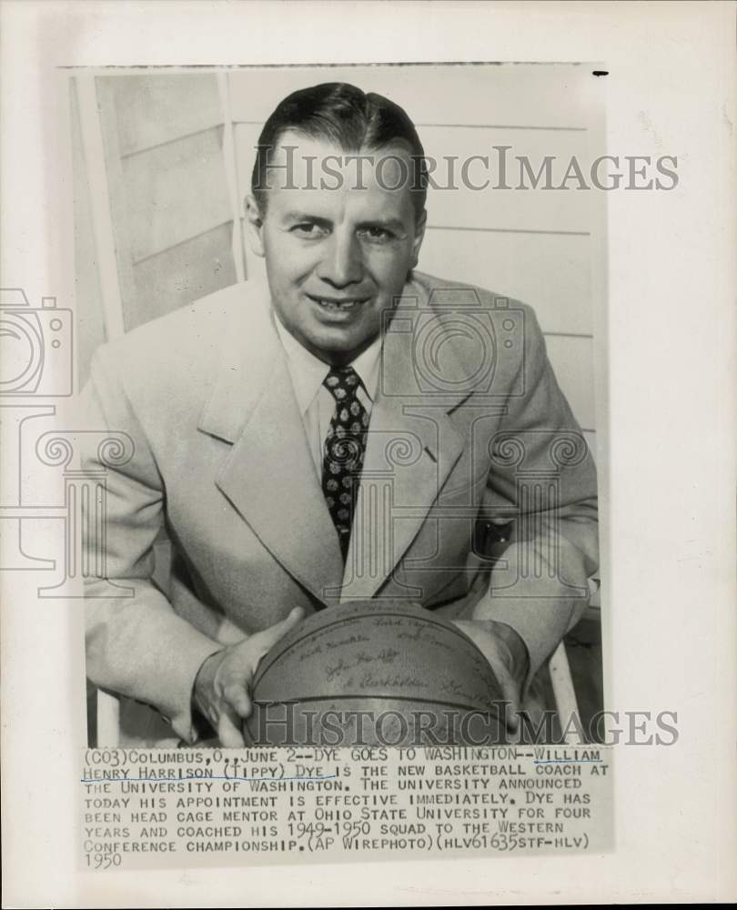 1950 Press Photo New University of Washington basketball coach William Henry Dye- Historic Images