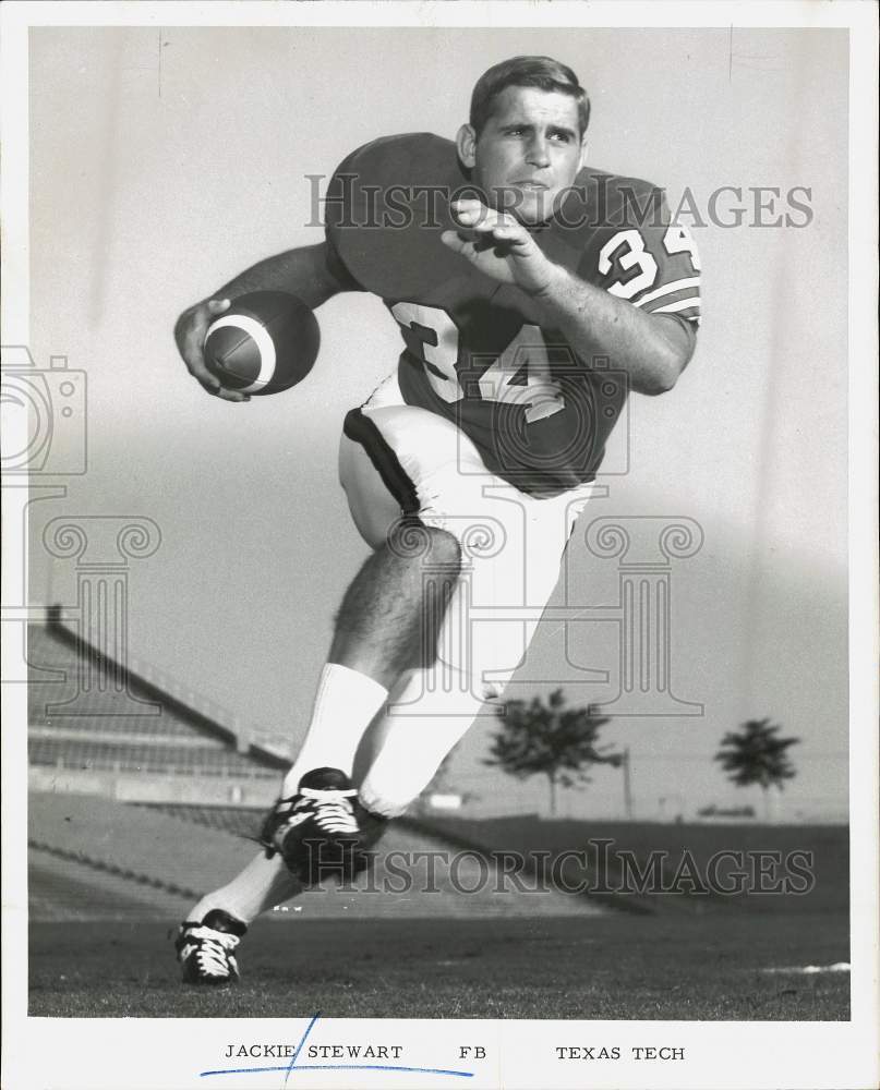 1968 Press Photo Jackie Stewart, fullback player for Texas Tech football team- Historic Images