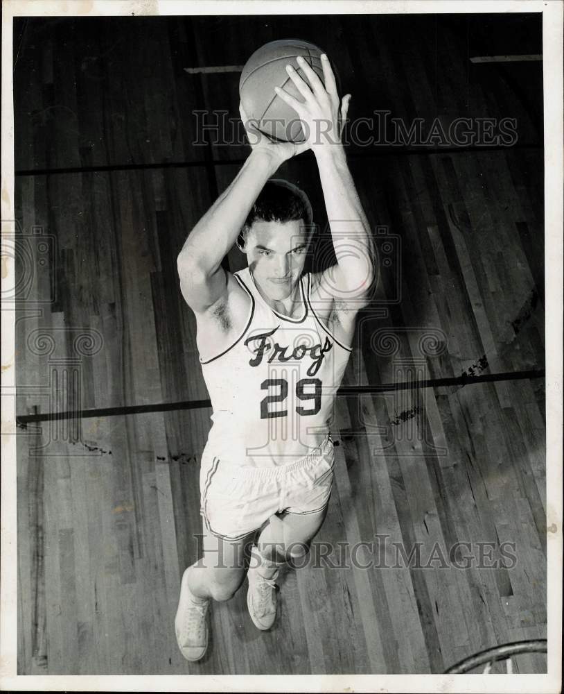 1958 Press Photo Ronny Stevenson, Texas Christian University basketball player- Historic Images