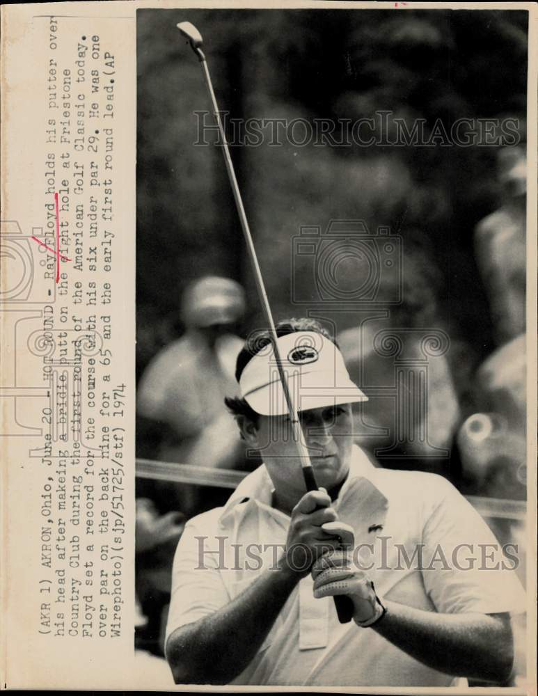 1974 Press Photo Ray Floyd during the American Golf Classic in Akron, Ohio- Historic Images