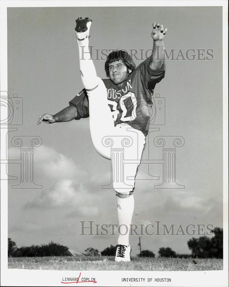 1975 Press Photo Lennard Coplin, University of Houston football player- Historic Images