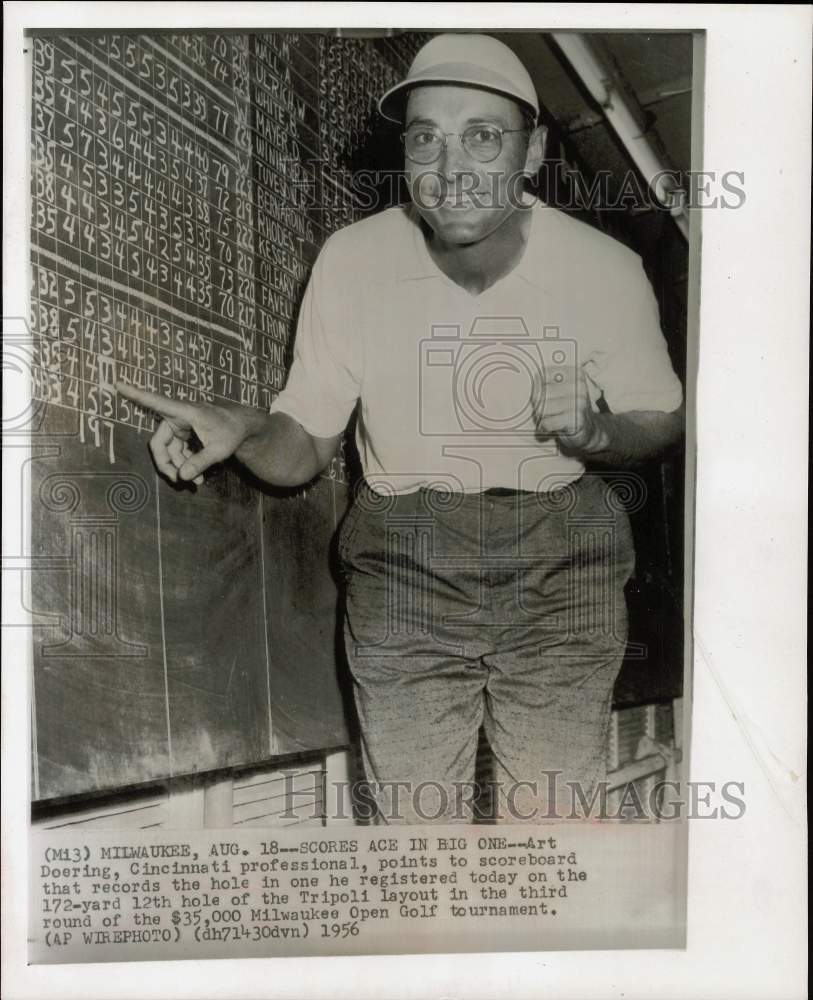 1956 Press Photo Pro golfer Art Doering at the Milwaukee Open Golf Tournament- Historic Images